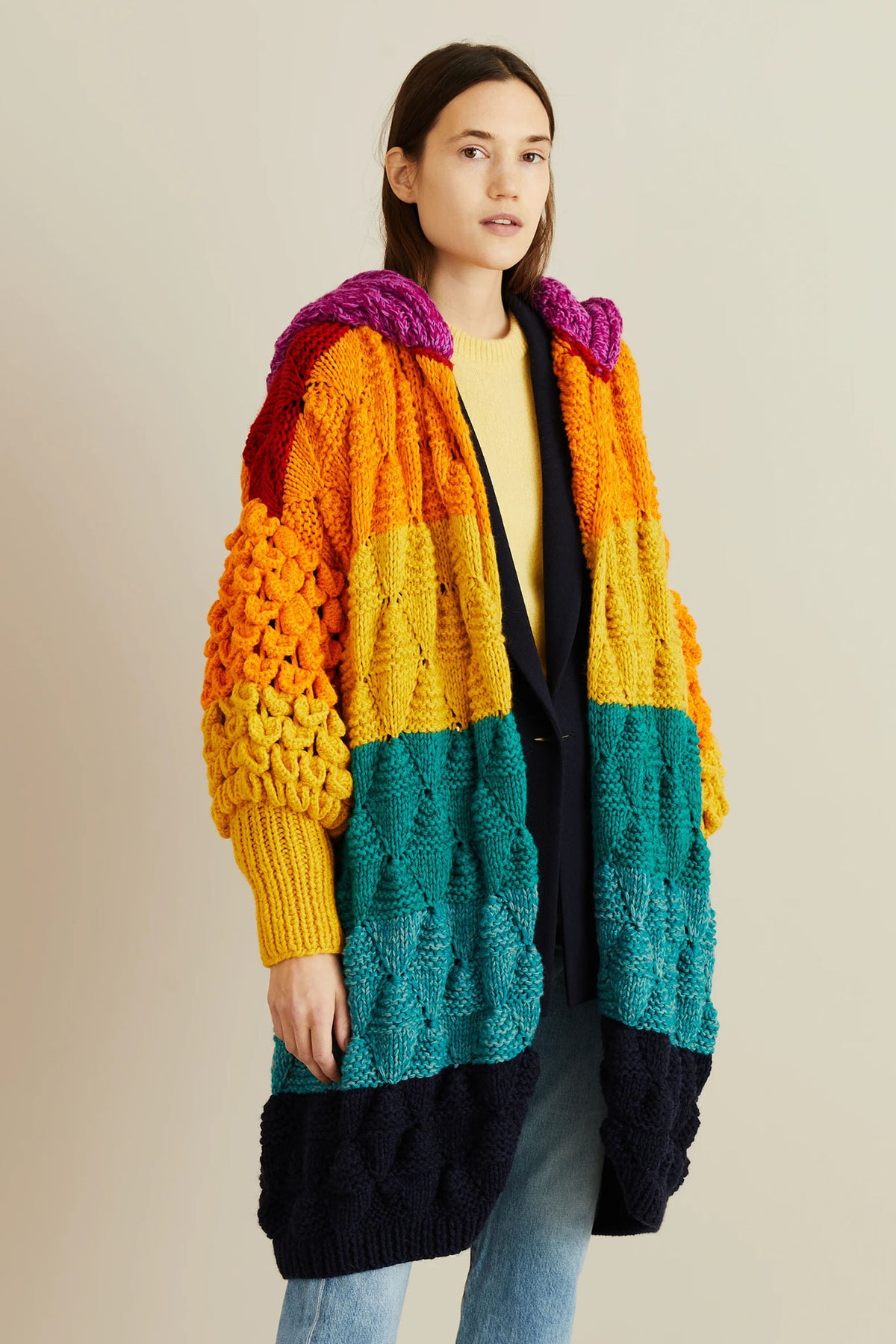 LETANNE | Soraya Rainbow Cashmere luxury handmade knitwear Coat